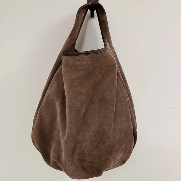 Loewe Brown Suede XL Logo Hobo Shoulder Carryall Bag - Picture 4 of 10